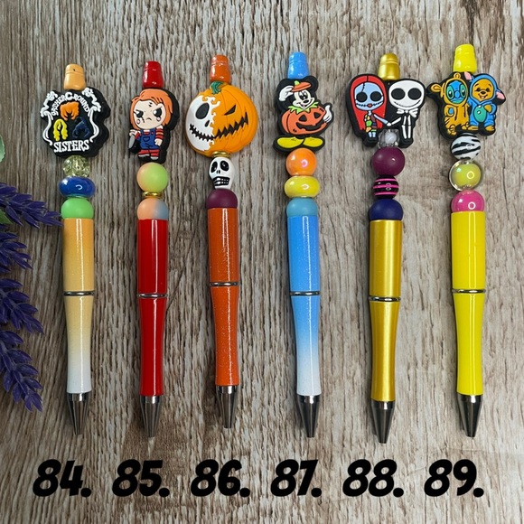 Handcrafted Halloween Beetle Pens Beaded Unique Artisan Gifts Office Accessories - Picture 1 of 1